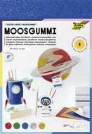 Moosgumi, öntapadó, csillámos, 20x29 cm, 5 lap, FOLIA "Basic", 5 különböző szín, (5 lap)