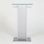 Előadói pulpitus, üveg fedlap, előlappal, 111 cm