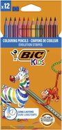 Színes ceruza készlet, BIC KIDS "Evolution Stripes", 12 különböző szín, (12 db)