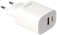 Hálózati töltő, USB-A + USB-C, 20W, AVAX "CH320 Speedy", fehér
