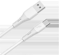 AVAX CB3301 18W USB-A-USB-C gyorstöltő szilikon kábel, 1.5 m, fehér