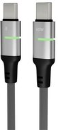 AVAX CB633 STEELY LED 60W USB-C gyorstöltő kábel, fonott, 2m, fekete
