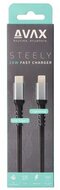AVAX CB-402G STEELY Type C-Lightning 20W, 1.5m gyorstöltő, sodorszálas kábel, 3A, acélszürke