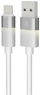AVAX CB312 GLOWY 18W USB-A - USB-C gyorstöltő kábel 1m, fehér