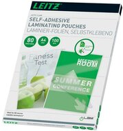 Meleglamináló fólia, 80 mikron, A4, fényes, öntapadó, LEITZ, (100 db)