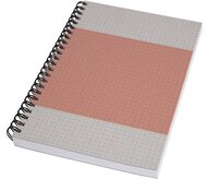 Spirálfüzet, A5, pontrácsos, 80 lap, puhafedeles, SIGEL "Quicknote", korall-szürke