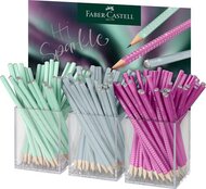 Grafitceruza display, B, háromszögletű, FABER-CASTELL "Sparkle Aurora", vegyes színek, (144 db)