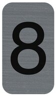 Információs tábla, öntapadó, 2,5x4,4 cm, alumíniumhatású, EXACOMPTA, 8-as