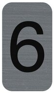 Információs tábla, öntapadó, 2,5x4,4 cm, alumíniumhatású, EXACOMPTA, 6-os