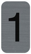 Információs tábla, öntapadó, 2,5x4,4 cm, alumíniumhatású, EXACOMPTA, 1-es
