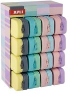 Tolltartó, display, cipzáras, szilikon, kétszínű, APLI "Pastel", vegyes színek, (16 db)