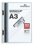 Gyorsfűző, klipes, A3, DURABLE "DURACLIP® 60", kék, (10 db)
