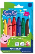 Filctoll készlet, 2,5 mm, kimosható, jumbo, STAEDTLER „Noris® junior 329", Peppa malac, 6 szín, (6 db)