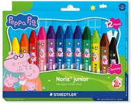 Zsírkréta, hatszögletű, jumbo, STAEDTLER „Noris® junior 224", Peppa malac, 12 szín, (12 db)