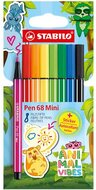 Filctoll készlet, 1 mm, STABILO "Pen 68 Mini Animal Vibes", 8 különböző szín, (8 db)