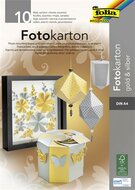 Dekorkarton tömb, A4, 300 g, 10 lap, FOLIA, arany-ezüst, (10 lap)