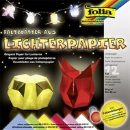 Origami papír, lámpáshoz, 30x30 cm, 80 g, 12 lap, FOLIA, vegyes színek, (12 lap)