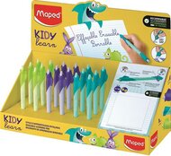 Írástanuló rollertoll display, 0,7 mm, radírozható, MAPED "KIDY Learn MAGIC", vegyes színek, (18 db)
