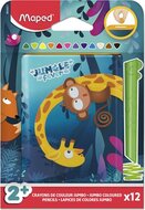 Színes ceruza készlet, fém perselyben, MAPED „Jungle Fever Infinity Kidy", 12 különböző szín, (12 db)