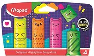 Szövegkiemelő készlet, 1-5 mm, MAPED „Fluo Peps Mini Kawaii", 4 különböző szín, (4 db)