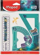 Vonalzókészlet, műanyag, törhetetlen, 3 darabos, MAPED „Dragon sárkány", (3 db )