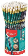 Grafitceruza radírral, ceruzatartó, HB, háromszögletű, MAPED "Dragon sárkány", 72 db, (72 db)