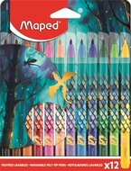 Filctoll készlet, 2,8 mm, kimosható, MAPED „Dragon sárkány", 12 különböző szín, (12 db)