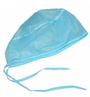 Műtős sapka, kerek forma, hátul megköthető, kék, (100 db)
