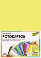Dekorkarton, 2 oldalas, A4, 300 g, 25x2 lap, FOLIA, vegyes színek, (50 lap)