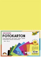 Dekorkarton, 2 oldalas, A4, 300 g, 10x5 lap, FOLIA, vegyes színek, (50 lap)