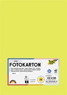 Dekorkarton, 2 oldalas, A4, 300 g, 50 lap, FOLIA, limesárga, (50 lap)