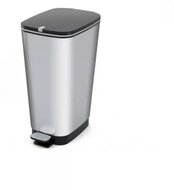 Pedálos szemetes, fémhatású, 45 l, CURVER "Chic", ezüst