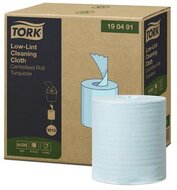 Tisztítókendő, szöszszegény, tekercses, 1 rétegű, 200 db, utántöltő hordozható vödörhöz, W10 rendszer, TORK, türkiz, (4 csom)
