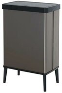Fedeles szemetes, nyomógombos, 54 liter, CURVER "Verto High", szürke/fekete