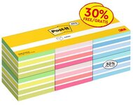 Öntapadó jegyzettömb, 76x76 mm, 6x450 lap, 3M POSTIT, vegyes színek, (2700 lap)