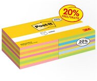 Öntapadó jegyzettömb, 76x76 mm, 2x450 lap, 3M POSTIT, vegyes színek, (900 lap)