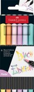 Ecsetirón készlet, FABER-CASTELL "Black Edition", 6 különböző pasztell szín, (6 db)