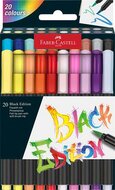 Ecsetirón készlet, FABER-CASTELL "Black Edition", 20 különböző szín, (20 db)