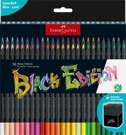Színes ceruza készlet, háromszögletű, FABER-CASTELL "Black Edition", 50 különböző szín, (50 db)