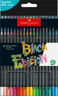 Színes ceruza készlet, háromszögletű, FABER-CASTELL "Black Edition", 36 különböző szín, (36 db)