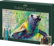 Akvarell ceruza készlet, ecsettel, FABER-CASTELL "Albrecht Dürer & Pitt Artist Pen", 37 db-os szett, (37 db)