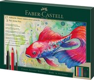 Akvarell ceruza készlet, ecsettel, FABER-CASTELL "Albrecht Dürer & Pitt Artist Pen", 21 db-os szett, (21 db)
