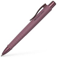 Golyóstoll, 1 mm, XB, nyomógombos tolltest, bordó tolltest, FABER-CASTELL "Poly Ball Urban", kék