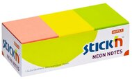 Öntapadó jegyzettömb, 38x51 mm, 12x100 lap, STICK N, neon színek, (1200 lap)