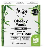 Toalettpapír, bambusz, 3 rétegű, kistekercses, 48 tekercs, CHEEKY PANDA, fehér, (40 tek)