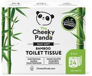 Toalettpapír, bambusz, 3 rétegű, kistekercses, 24 tekercs, CHEEKY PANDA, fehér, (24 tek)