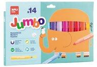 Filctoll készlet, 9,6 mm, kimosható, vastag, APLI Kids "Jumbo", 14 különböző szín, (14 db)