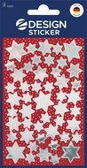 Matrica, 2 ív, 76x120 mm, AVERY ZWECKFORM, "Z-Design No.52812", ezüst csillagok, (2 ív)