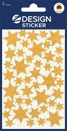Matrica, 2 ív, 76x120 mm, AVERY ZWECKFORM, "Z-Design No.52225", arany csillagok, (2 ív)
