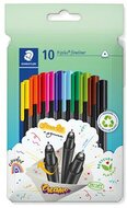 Tűfilc készlet, 0,3 mm, STAEDTLER "Triplus 334", 10 különböző szín, (10 db)